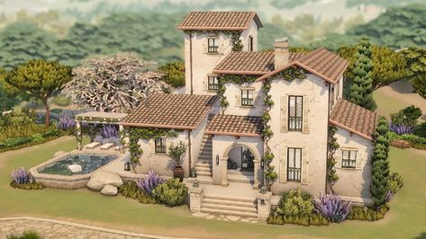 Bloxburg Old Money Mansion Layout, Sims 4 Gothic Interior, Sims 4 Tuscan Villa, Sims Mansion Interior, Italian House Sims 4, Sims Four Houses, Sims Exterior Design, Sims 4 English Cottage, Sims 4 Tartosa Build