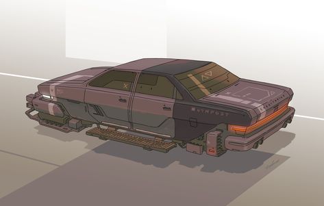 hover-car, Phil Piercey on ArtStation at https://www.artstation.com/artwork/lxdWeJ Hover Car, Futuristic Cars Design, Space Ships Concept, Space Ship Concept Art, Flying Vehicles, Flying Car, Spaceship Design, Car Sketch, Car Games