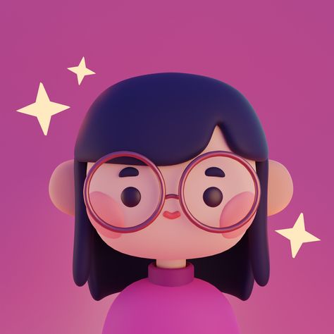 Profile icon made in Blender Clay Character Design, Cute Blender Art, 3d Chara Design, 3d Art Blender, Blender Character Design, 3d Modeling Ideas, Blender 3d Inspiration, Blender 3d Art, Blender Inspiration