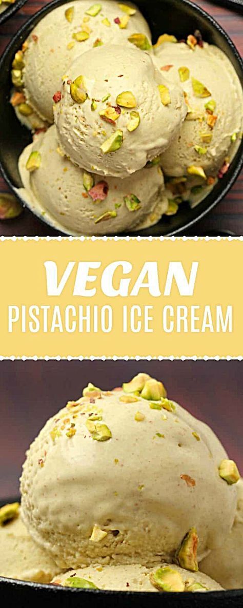 Vegan Pistachio Ice Cream, Vegan Pistachio, Patisserie Vegan, Vegan Ice Cream Recipe, Desserts Keto, Pistachio Ice Cream, Desserts Vegan, Cake Vegan, Healthy Ice Cream