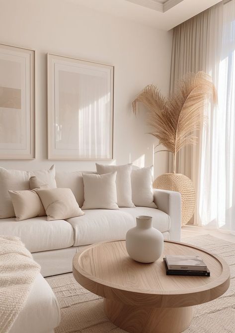 Beige Living Room Decor, Beige Living Rooms, Apartment Living Room Design, Living Room Design Inspiration, Neutral Living Room, Home Design Living Room, White Living Room, Decor Home Living Room, Living Room Decor Apartment