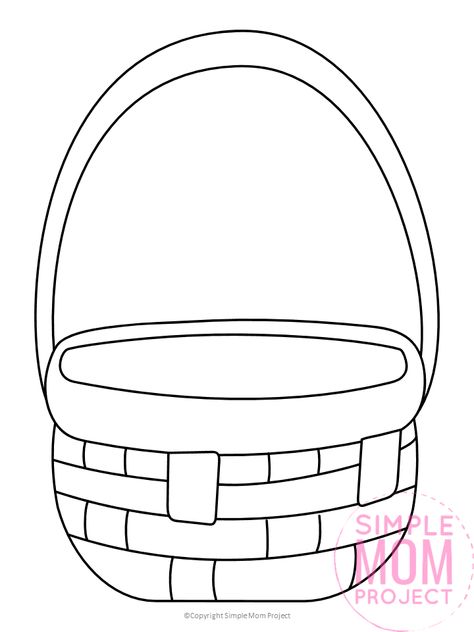 Use this free printable basket template in a wide variety of crafts; including Easter basket crafts, paper flowers, paper fruit or draw a cute hot air balloon on top. You could even add some yummy apples for a fun picnic basket craft! #BasketTemplates #EasterBaskets #FruitBaskets #EasterCrafts #EasterEggCrafts #SimpleMomProject Easter Basket Paper Craft, Printable Easter Baskets Template, Apple Basket Template Free Printable, Easter Template Free Printable, Apple Basket Template, Basket Template Free Printable, How To Draw A Basket, Easter Basket Templates Free Printables, Paper Basket Template