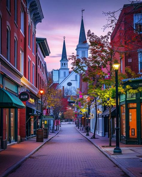 Christina Hame Burlington Vermont, Lake Champlain, Christmas Town, Snowy Mountains, I Want To Travel, Small Towns, East Coast, Vermont, Old World