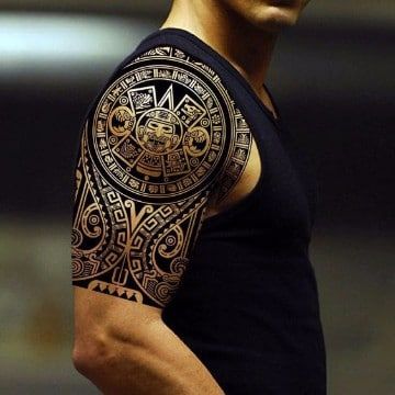 tatuajes aztecas para hombres en el brazo Maori Tattoo Frau, Tato Maori, Polynesian Tattoos Women, Aztec Tattoos, Hindu Tattoo, Polynesian Tattoo Designs, Polynesian Tattoos, Maori Tattoo Designs, Marquesan Tattoos