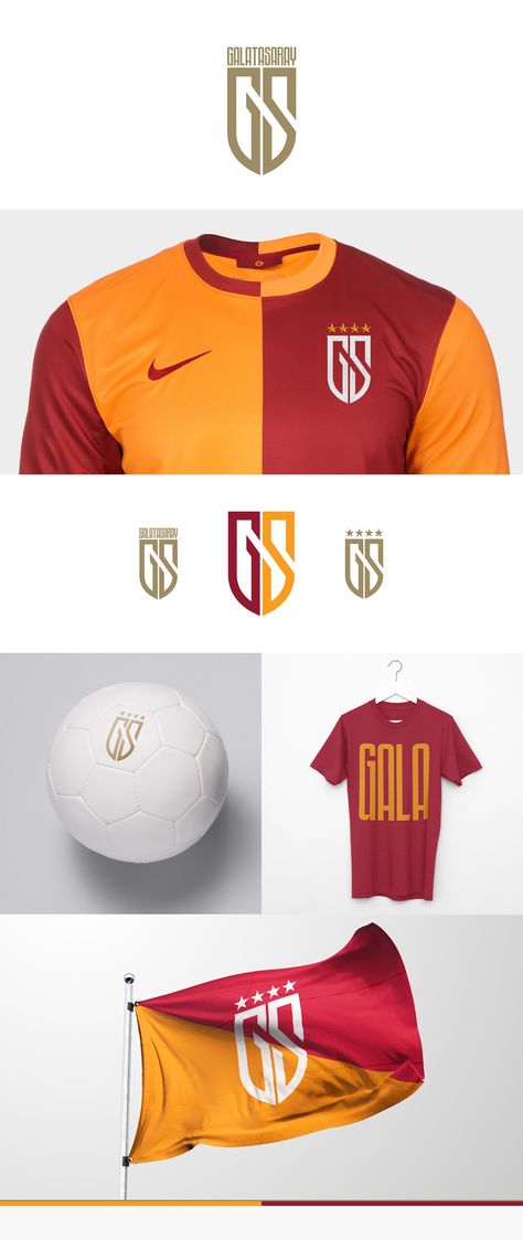 Galatasaray Rebranding | Juventus Inspired on Behance Logo Design Inspiration Sports, Football Logo Design, Sports Logo Inspiration, 2017 Style, Sport Logo Design, Sport Shirt Design, Sport Branding, Inspiration Logo Design, Soccer Logo