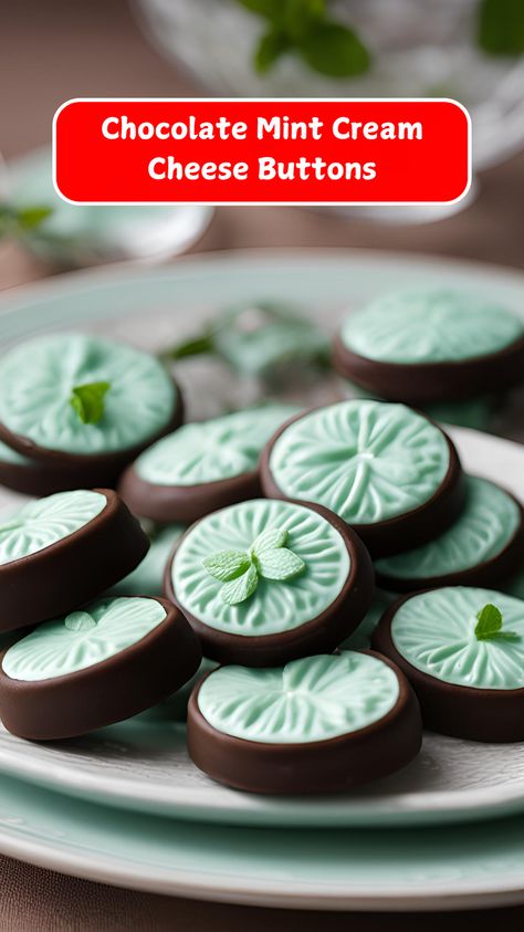 Treat yourself to these delightful Chocolate Mint Cream Cheese Buttons! Soft, creamy, and bursting with refreshing mint flavor, these chocolatey bites are perfect for any mint lover. Easy to make and irresistible—perfect for parties, holidays, or a sweet indulgence anytime! 🍫🌿💚 #ChocolateMintButtons #MintyDelights #SweetTreats #DessertGoals Cheese Buttons, Cream Cheese Mints Recipe, Flavored Cream Cheese, Flavored Cream Cheeses, Cream Cheese Mints, New York Style Cheesecake, Mint Recipes, Shower Cream, Family Friendly Dinners