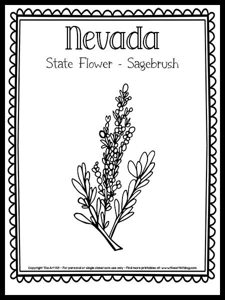 Nevada State Flower, Nevada Tattoo Ideas, Nevada Tattoo, Stamp Drawing, State Flowers, Fathers Day Coloring Page, Mario Coloring Pages, Swear Word Coloring Book, The 50 States