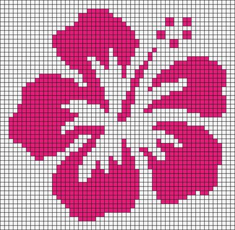 Alpha pattern #90233 | BraceletBook Alpha Pattern Hibiscus, Tapestry Crochet Patterns Pixel, Alpha Patterns Crochet Flower, Hibiscus Crochet Pattern, Tapresty Crochet Alpha Patterns, Flower Graphgan, Alpha Patterns Flower, Alpha Patterns Easy, Flower Alpha Pattern