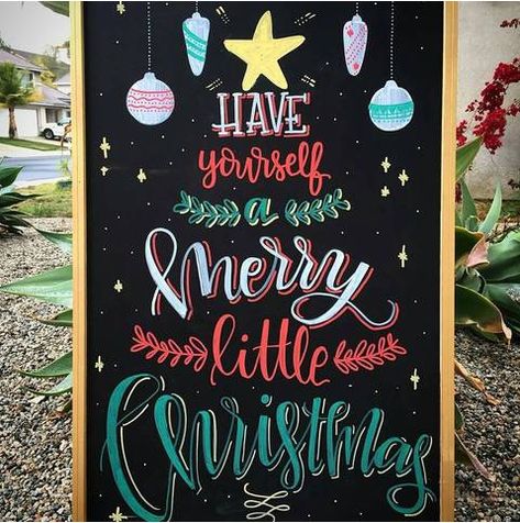 Get more Christmas decor or chalk art ideas on our blog! 😜 Christmas Chalkboard Ideas, Christmas Chalkboard Art, Signs Design, Chalkboard Decor, Chalk Sign, Chalk Wall, Chalkboard Drawings, Chalkboard Lettering, Liquid Chalk Markers