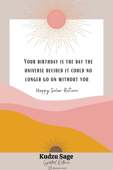 🌞Solar returns are all about completing another trip around the sun. It marks our very own personal new year and initiates a new journey of growth, transformation, and radiant possibilities. Here's to embracing the sun's annual orbit and gratitude to seeing a new year. In other words, happy birthday.🌞 Happy Solar Return Birthday Quotes, Solar Return Birthday Quotes, Trip Around The Sun Birthday Quotes, Another Trip Around The Sun Quotes, Trip Around The Sun Birthday, Solar Return Birthday, Happy Solar Return, Another Year Around The Sun, Happy Cake Day