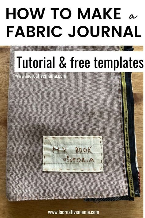 Fabric Journals Tutorials, Fabric Journals How To Make, Diy Fabric Book, Journal Tutorials, Free Applique Patterns, Fabric Journal, Free Collage, Fabric Book Covers, Art Journal Tutorial