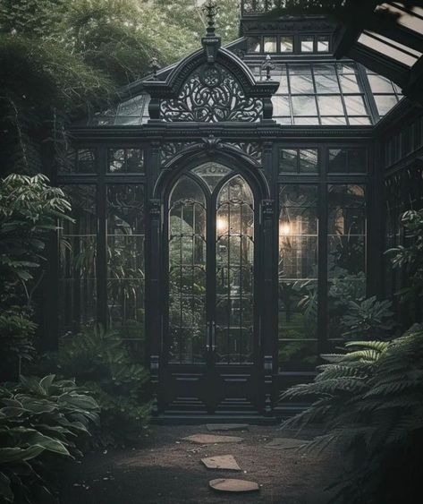 @benmyhre. #Witchy_Cottage_Bedroom #Dark_Gothic_House #Goth_Victorian_House #Cottage_Goth_Aesthetic Dark Gothic House, Goth Victorian House, Cottage Goth Aesthetic, Gothic Greenhouse, Victorian Gothic House, Cottage Goth, Gothic Victorian House, Gothic Manor, Witchy Cottage