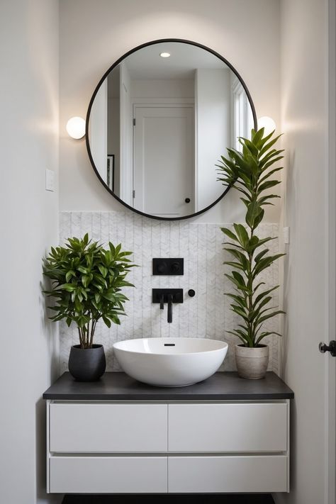 Small Simple Bathroom Ideas, Basin Ideas Bathroom, Small Simple Bathroom, Simple Bathroom Ideas, Wash Basin Ideas, Small Powder Bathroom, Small Powder Bathroom Ideas, Basin Ideas, Powder Bathroom Ideas