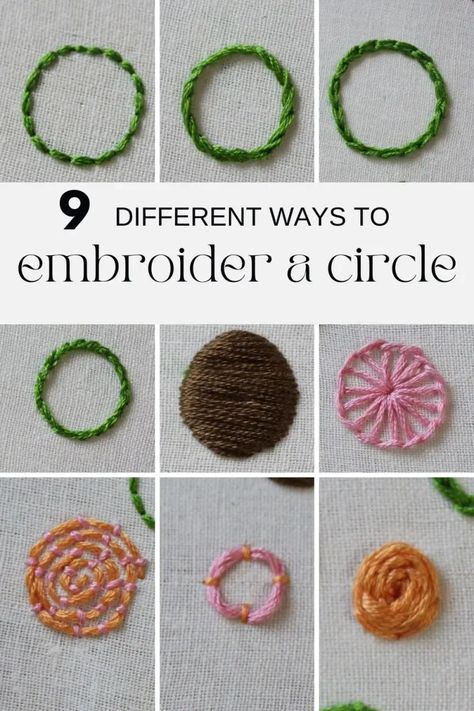 Embroidery Patterns Circle, How To Fill In A Circle Embroidery, Embroidery Stitches For Circles, Circular Embroidery Patterns, Wheel Embroidery Stitch, How To Embroider Circles, Learning To Embroider Hand Embroidery, Circle Embroidery Stitch, Embroidering Circles