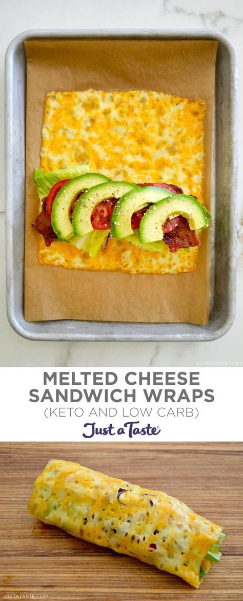 Bypass the bread in favor of a low carb (and keto-friendly!) alternative with this quick and easily customizable recipe for Melted Cheese Sandwich Wraps. justataste.com #ketowraps #ketorecipes #lowcarb #sandwichrecipes #lunchideas #justatasterecipes Melted Cheese Sandwich, Sandwich Wraps Recipes, Low Carb Sandwiches, Low Carb Wraps, Bread Alternatives, Sandwich Wraps, Cheese Wrap, Keto Cheese, Keto Recipes Dinner