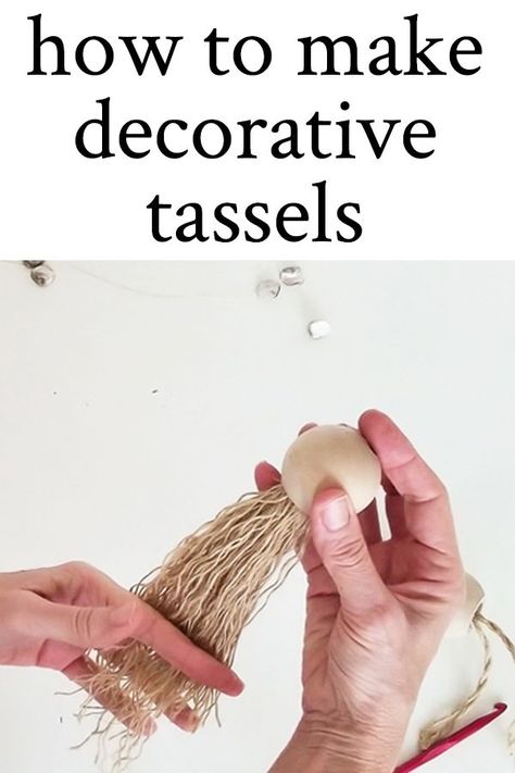 Learn how to make decorative tassels with wooden balls and your choice of tassels and embellishments, including a video. #diy #howto #tassels  #decorative #decoration Wooden Ball Crafts, Wooden Tassels, Woodworking Items That Sell, Tassel Making, Blessing Beads, Tassel Crafts, Decorative Tassels, How To Make Tassels, Bead Crafts Diy