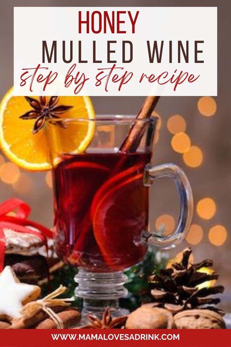 Step by step honey mulled wine recipe Mulled Cider Recipe, Alcoholic Eggnog, Mulled Wine Spices, Christmas Mocktails, Eggnog Recipe Homemade, Bbq Drinks, Mulled Wine Recipe, Spiced Wine, Wine Recipe