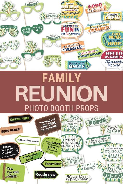 Get ready to capture the chaos and charm of family gatherings! 📸✨ Our curation is filled with quirky and fun photo booth prop ideas perfect for any family reunion. Click the link to make your next get-together unforgettable! #affiliate Family Reunion Photo Props, Family Reunion Ideas Themes Photo Booths, Family Reunion Photo Booth, Family Reunion Ideas Themes, Photo Booth Prop Ideas, Family Reunion Banners, Family Reunion Ideas, Family Reunion Photos, Photobooth Props