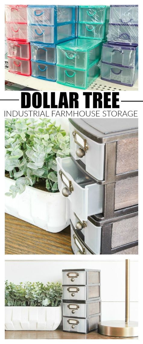 Industrial Farmhouse Living Room, Dollar Tree Storage, Farmhouse Makeover, Industrial Farmhouse Decor, Dollar Tree Organization, Dollar Tree Hacks, Farmhouse Look, Dollar Tree Decor, Dollar Tree Diy Crafts