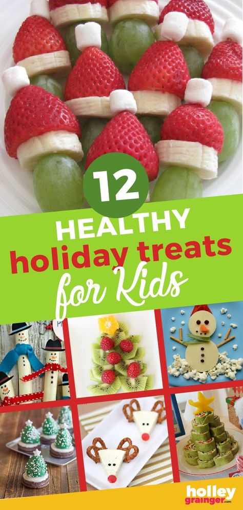 Holiday Food Gift Baskets, Holiday Kids Snacks, Healthy Holiday Snacks, Holiday Treats For Kids, Healthy Christmas Snacks, Fun Holiday Food, Holiday Food Crafts, Healthy Holiday Treats, Holiday Recipes Thanksgiving