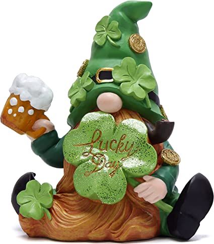 Amazon.com: Hodao Green St Patrick‘s Day Handmade Gnome 6"H Resin Standing Figurine for Spring-Irish Gnome Elf Scandinavian Yule Nordic Elf Figurine Home Holiday Decorations indoor home decor Green Gnome (Green) : Home & Kitchen Irish Gnome, Holiday Interior, Home Decor Green, Indoor Home Decor, Irish Leprechaun, Gnome Ornaments, Diy Gnomes, Spring Holidays, Scandinavian Decor