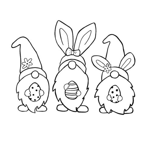 Easter Bunny Gnomes SVG / 3 Gnomes/ Coloring Page/ Stencil/ - Etsy Easter Drawings, Decoration Vitrine, Stencil Stickers, Easter Gnome, Bunny Coloring Pages, Image Transfers, Crafts Easter, Office Decorations, Easter Coloring Pages