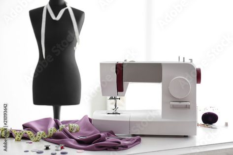 Tailor Astethic, Tailoring Machine Images, Machine Image, A Fashion Designer, Tape Measure, Sewing Machine, Fashion Designer, Design Ideas, Stock Photos