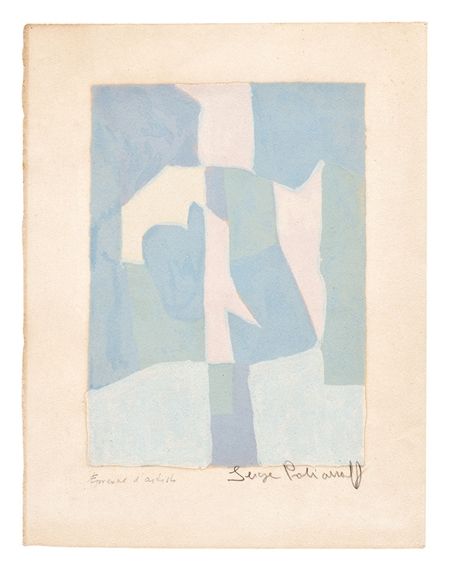 View Komposition in Blau, Rosa und Grau (composition in blue, pink and grey) (1960) By Poliakoff Serge; Lithograph in colours on strong Arches wove paper; 27,4 x 19,7 cm; Signed; . Access more artwork lots and estimated & realized auction prices on MutualArt. Serge Poliakoff, Blue Pastel, Wassily Kandinsky, Pics Art, Art Abstrait, Abstract Shapes, Print Wall Art, Bedroom Office, Framed Canvas Prints