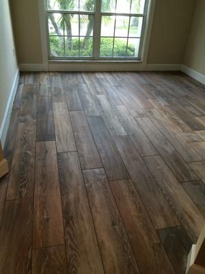 Lvp Flooring Ideas, Farmhouse Tile Floor, Wood Effect Floor Tiles, Wood Floor Bathroom, Unsanded Grout, Farmhouse Flooring, Bathroom Remodel Tile, Wood Tile Floors, Room Tiles