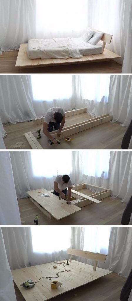 DIY Platform Beds - DIY Modern Wood Platform Bed - Easy Do It Yourself Bed Projects - Step by Step Tutorials for Bedroom Furniture - Learn How To Make Twin, Full, King and Queen Size Platforms - With Headboard, Storage, Drawers, Made from Pallets - Cheap Ideas You Can Make on a Budget http://diyjoy.com/diy-platform-beds Simple Wood Bed Frame, Modern Wood Bed, Net Bed, Minimalist Dekor, Diy Platform Bed, Bed Platform, Modern Platform Bed, Diy Bed Frame, Platform Beds