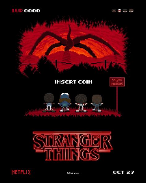 Nerdy Pixel Art, Stranger Things Wallpaper 4k, Stranger Things Pixel Art, Stranger Things Arcade, Stranger Things Phone Case, Motion Wallpapers, Stranger Things Poster, Stranger Things 2, 8bit Art