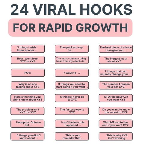 Save these for later 😉 💜Steal my 24 viral hooks to help you create content your audience can’t resist. ⏰You have 2-3 seconds to capture your audiences attention or you will lose them. Make sure your content gets the attention it deserves 👀The more eyes on your content the quicker you will grow on Instagram. Save these viral hooks and use them in your own content strategy 🔥 Follow @pollyriosmktg for more 💜 #instagramgrowthhacks #digitalmarketingstrategy #iggrowth #instagramfollowers #contentc... Youtube Content Strategy, How To Have More Followers On Instagram, Growing On Instagram, Viral Hooks For Instagram, How To Create Content For Instagram, Unique Content Ideas, Instagram Hooks, Content Ideas For Instagram, Content Creator Instagram