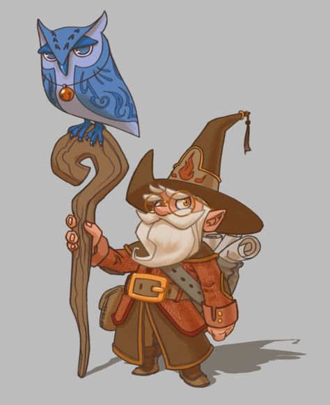 Wizard Cartoon Character Design, Gnome Wizard Dnd, Gnome Dnd Character Design, Evocation Wizard, Wizard Illustration, Cartoon Wizard, Gnome Dnd, Cartoon Gnome, Gnome Wizard