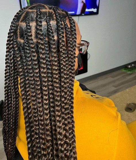 Hairstyles For All Hair Types, Medium Knotless, Knotless Box Braids, Big Box Braids Hairstyles, Goddess Braids Hairstyles, Long Box Braids, Box Braids Hairstyles For Black Women, Braided Cornrow Hairstyles, Braids Hairstyles Pictures