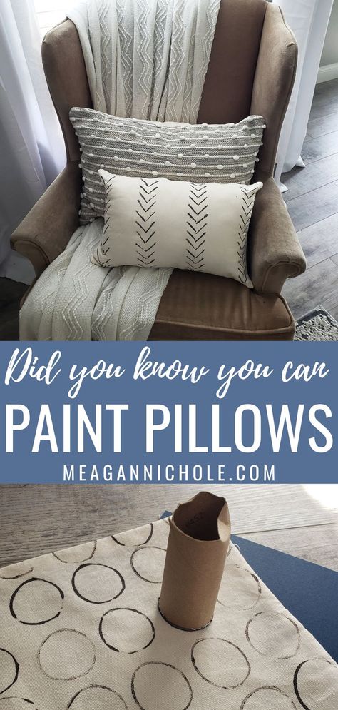 Painting Throw Pillows Diy, Easy Decorative Pillow Covers, Throw Pillow Covers Diy How To Make, Drop Cloth Throw Pillows, Drop Cloth Pillows Diy, Canvas Pillow Covers Diy, Diy Pillow Case Design, Pillow Covers Diy Ideas, Diy Painted Pillow Covers