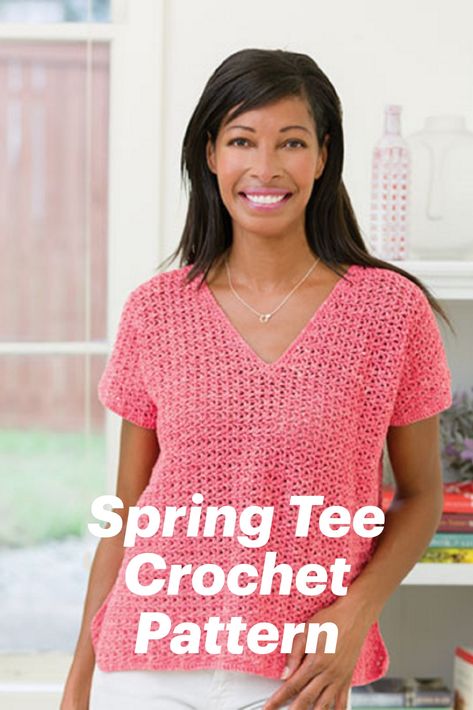 Boxy Tee Pattern, Tee Shirt Pattern, Crochet Shirt Pattern, Women Tops Design, Crochet Blouse Free Pattern, Crochet Sweater Free, Summer Top Pattern, Crochet Tee, Crochet Sweater Pattern Free