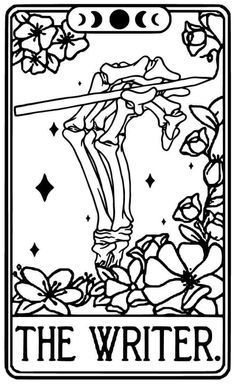 Wicca Drawing Ideas, The Writer Tarot Card, Pencil Art Aesthetic, Idee Cricut, Card Inspo, Gothic Tattoo, Tarot Cards Art, Tarot Art, Cool Coloring Pages