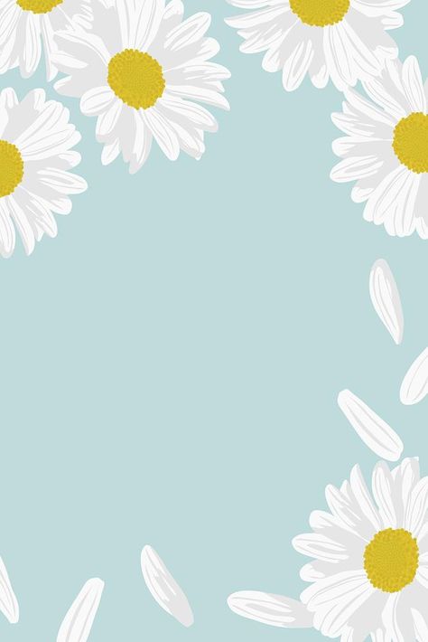 Cartoon Daisy Flower Wallpaper, Daisy Background Aesthetic, Daisy Border Design, Aesthetic Sunflower Background, Daisy Background Wallpapers, Cute Flower Backgrounds, Daisy Flower Invitation, Pastel Flower Background, Daisy Iphone Wallpaper