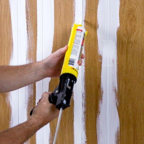 Painting Over Paneling, Wood Paneling Makeover, Repainting Kitchen Cabinets, Paneling Makeover, Painting Wood Paneling, Refinishing Cabinets, Paint Wood, Learn How To Paint, Painted Paneling