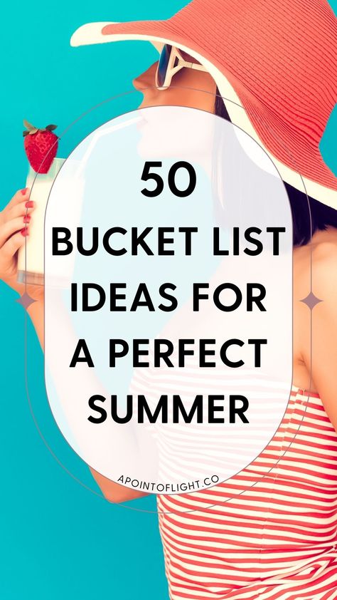 50 Bucket List Ideas for a perfect summer Summer Bucket List 2024, Bucket List Activities, Adult Activities, Summer Bucket List Ideas, Goals List, Bucket List Life, 2023 Goals, Fun List, Goal List