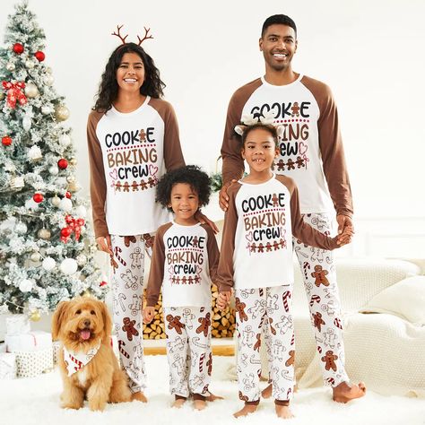 Gingerbread Man Pattern, Christmas Pajamas Family, Cookie Baking Crew, Cute Gingerbread Man, Family Matching Pajamas, Christmas Pj, Matching Pajama, Matching Christmas Pajamas, Holiday Attire