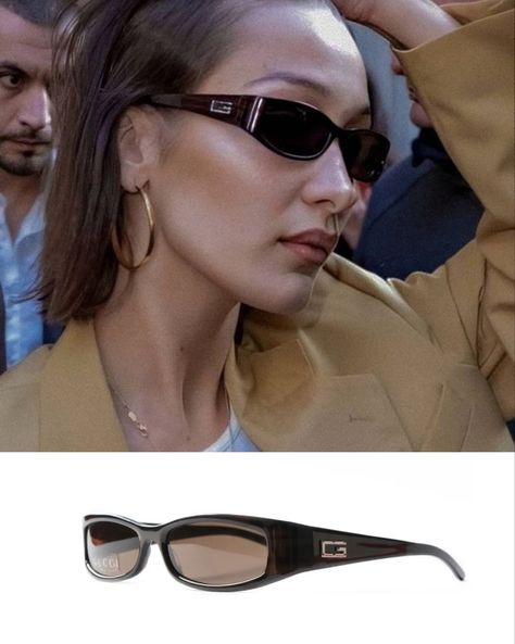 Edgy Fits, Fall Sunglasses, Vintage Sunnies, 90s Sunglasses, Small Sunglasses, Bella Hadid Style, Color Frame, Gucci Vintage, Fashion Eye Glasses