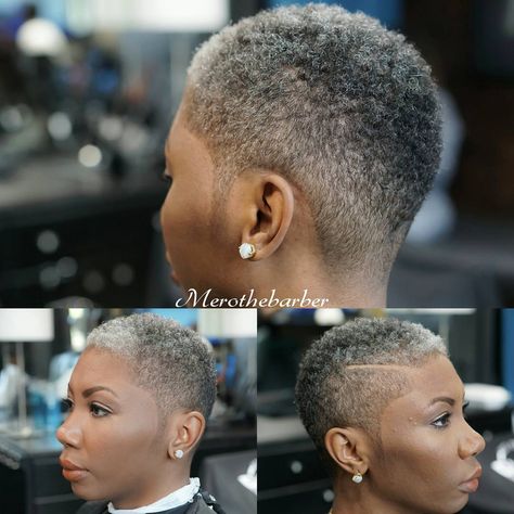 fade haircut with a part on a woman Elderly Woman Hairstyles, Fade Haircut Women, Short Afro Hairstyles, Short Natural Haircuts, Short Shaved Hairstyles, Twa Hairstyles, Tapered Natural Hair, Natural Hair Cuts, Tapered Hair