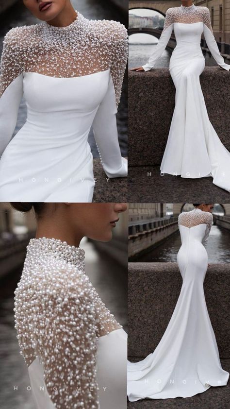 Wedding Dress Lace Beaded, Wedding Dress Up, Elegant Mermaid Wedding Dress Classy, Bride Morning Gown, Wedding Dresses Night Party, Bridal Reception Dress Long, Clean Bridal Look, Modern Bride Wedding Dress, Bride 2024 Trends