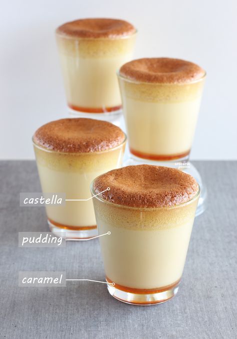 Creme Caramel Cake, Japanese Caramel Pudding, Caramel Custard Cake, Caramel Pudding Cake, Pudding Packaging, Types Of Pudding, Japanese Pudding, Castella Cake, Jar Desserts