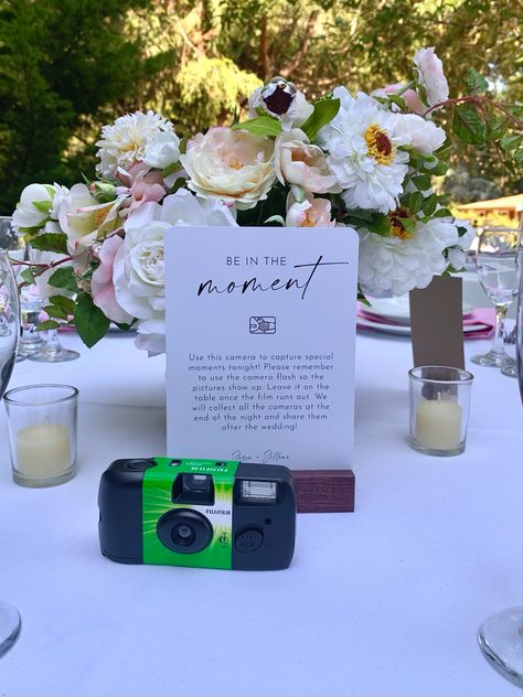 Film Camera For Wedding, Camera At Wedding Disposable, Disposable Camera Wedding Guest Book, Disposable Camera On Wedding Tables, Wedding Instant Camera Table, Digital Camera At Wedding, Wedding Table Disposable Camera, Non Guest Book Ideas, Disposable Camera Ideas For Party