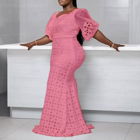 A Shape Gown Lace, A Shape Gown Lace Aso Ebi, A Shape Gown, Shape Gown, Plus Size Bodycon Dresses, Gown Styles, Long White Dress, Wedding Summer, Bodycon Maxi Dresses