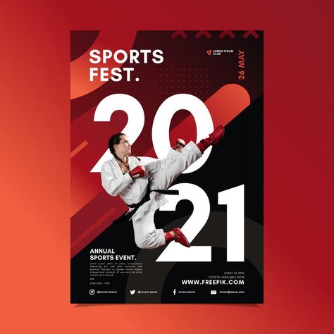 2021 sporting event poster | Free Vector #Freepik #freevector Vintage Typography Logo, Magazine Cover Ideas, Graphic Design Posters Layout, Poster Sport, Instagram Branding Design, Event Posters, Fashion Poster Design, Desain Editorial, Sports Event