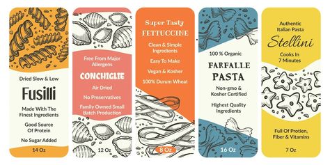 Product Package Design, Pasta Italiana, Good Sources Of Protein, Italian Pasta, Authentic Italian, Package Design, Non Gmo, Hand Illustration, Simple Ingredient