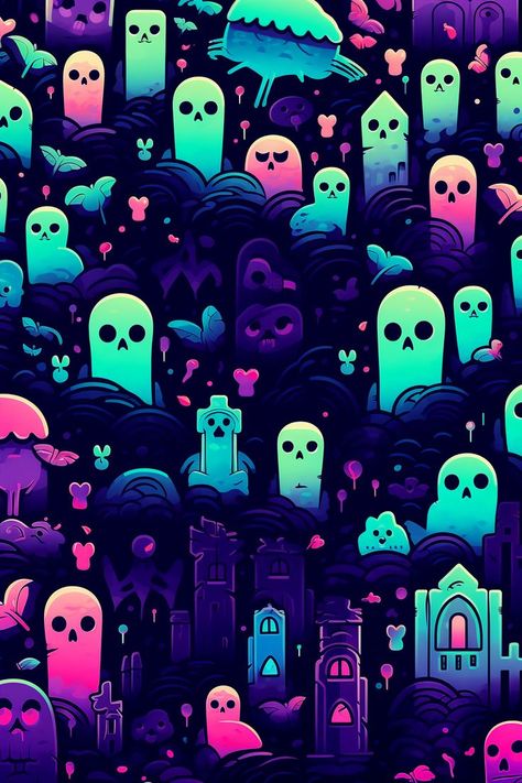 Pastel Goth Wallpaper, Blacklight Halloween, Halloween Iphone Wallpaper, Spooky Halloween Pictures, Spooky Background, Pastel Goth Art, Creepy Backgrounds, Halloween Wallpaper Iphone Backgrounds, Artistic Wallpaper